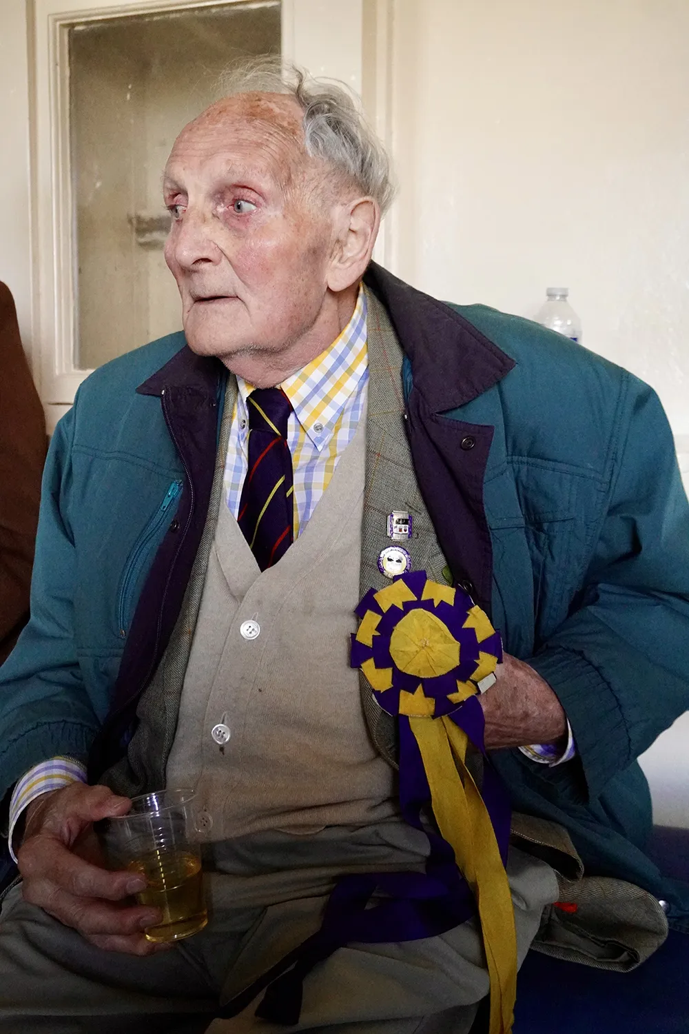 Bruce Mactaggart with his cornet's rosette