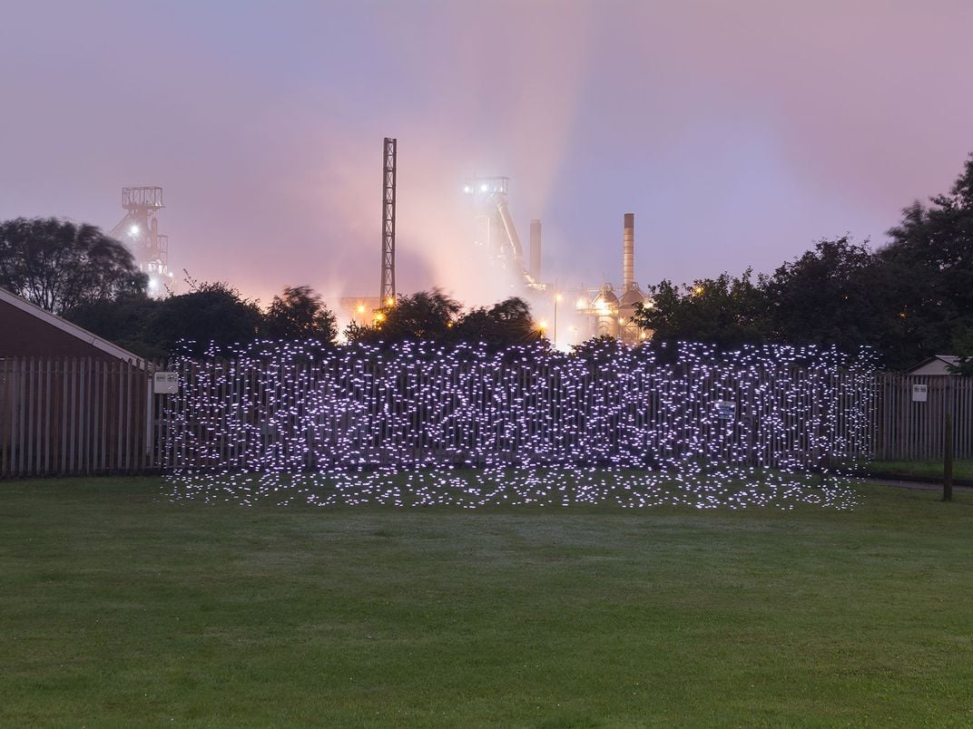 Air Pollution Light Painting Near Steelworks