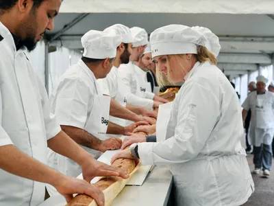 A team of 18 bakers worked for hours to create the record-breaking loaf.