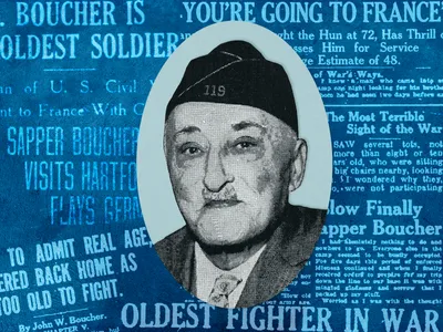 When 72-year-old Boucher gave his age as 48 to an army doctor, the man smiled and said, &ldquo;And then some, like myself.&rdquo;