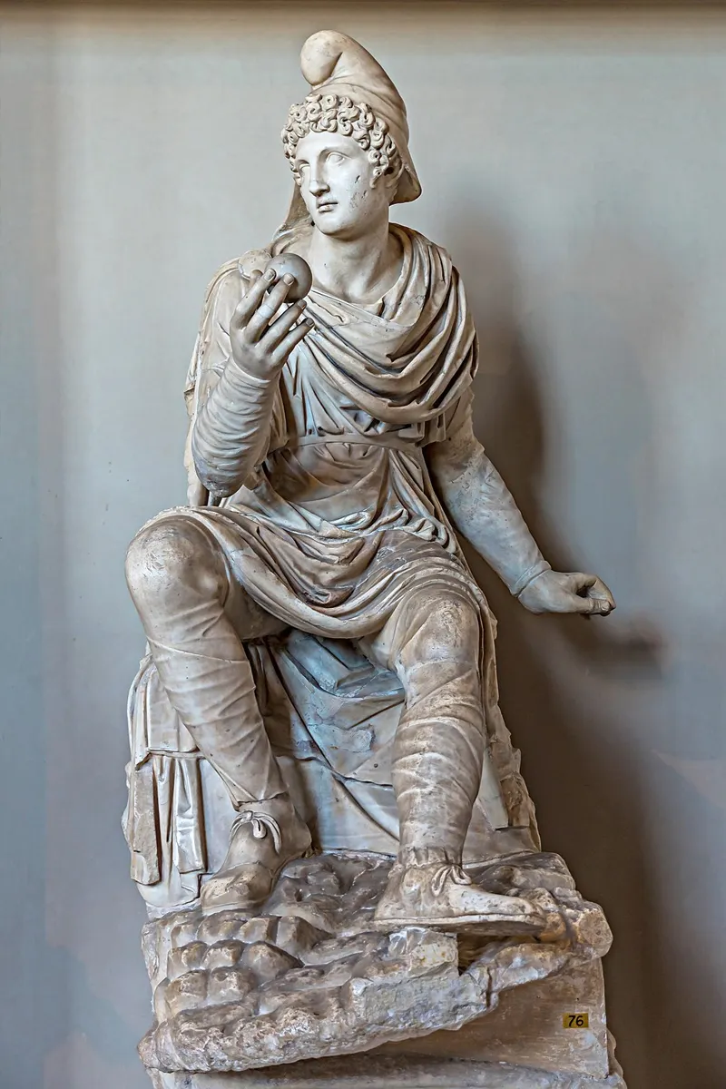 A statue of Paris, a prince of Troy, wearing a Phrygian cap