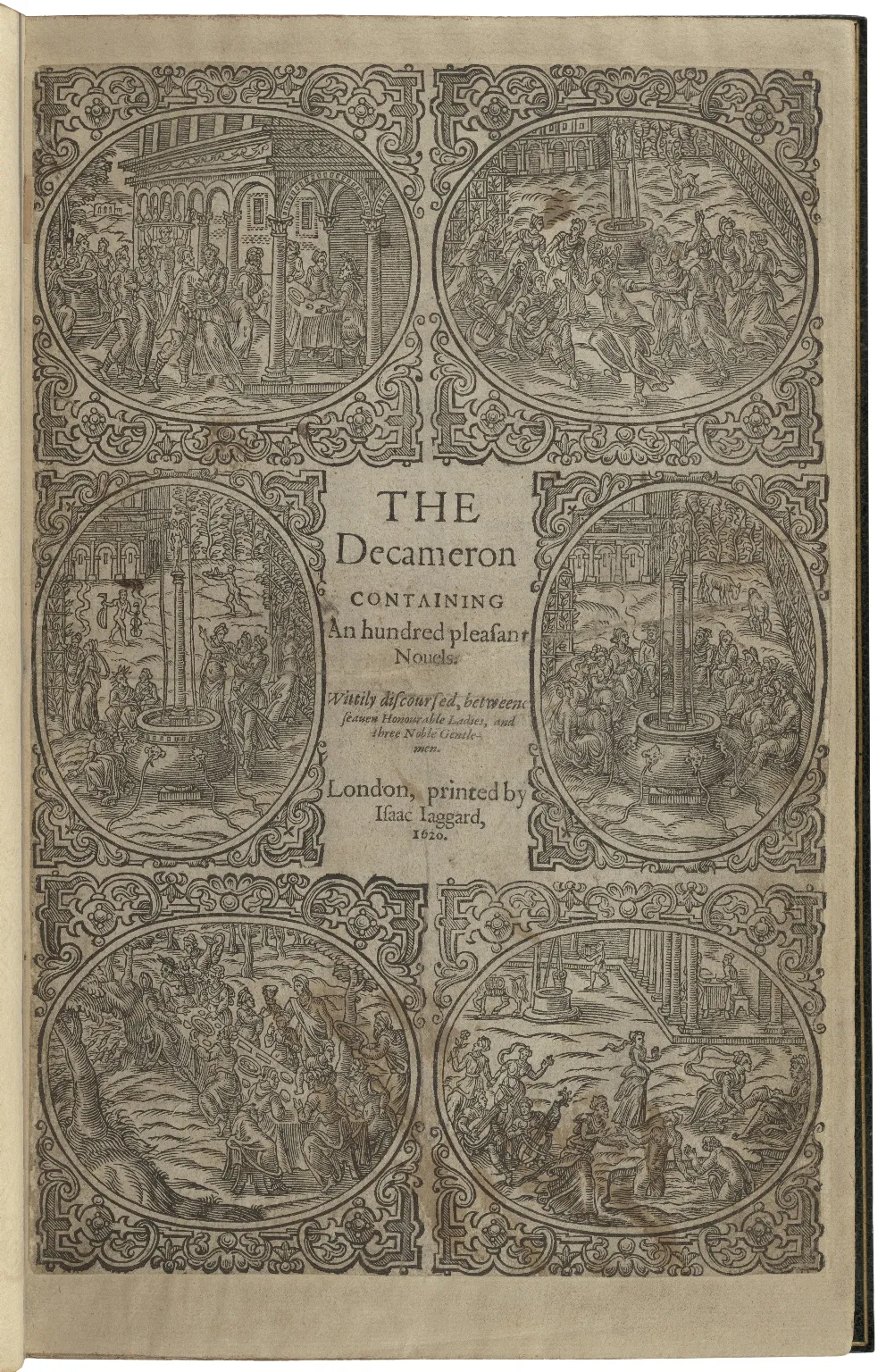 Title page of a 1620 English edition of The Decameron