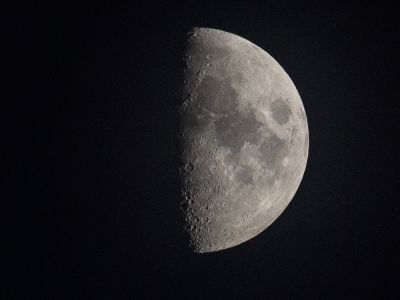 The moon at night, as seen from Germany