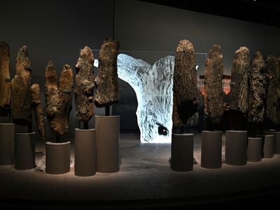 Components of Seahenge, or Holme I, were displayed at the British Museum in 2022.