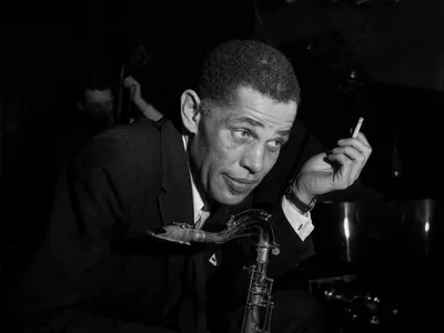 Saxophonist Dexter Gordon at Jazzhus Montmartre in Copenhagen in 1964