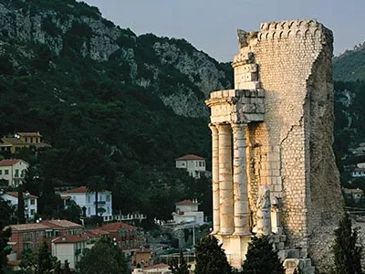 In 7 B.C., at a point along the Via Aurelia, the Romans erected a monument to the emperor Augustus.