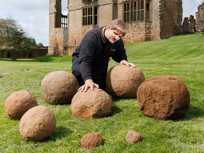 The stones were shot from catapults during one of the longest sieges in British history.