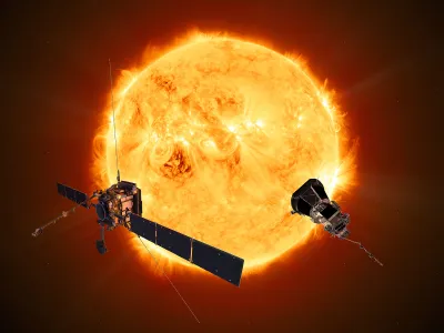 An artist's rendering of the Parker Solar Probe and Solar Orbiter